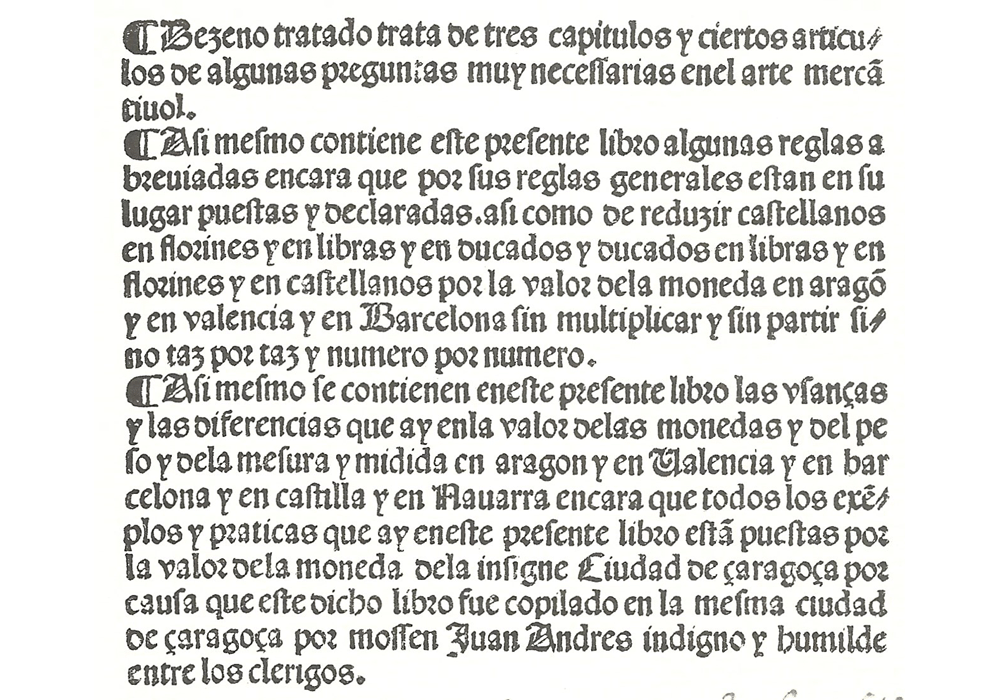 Sumario breve arithmetica-J Andrés-J Joffré-Incunabula & Ancient Books-facsimile book-Vicent García Editores-4 Index c